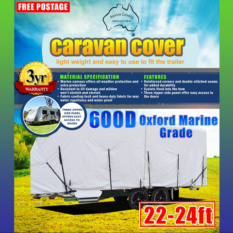 Aussie Covers 22'-24' 600d Caravan Cover